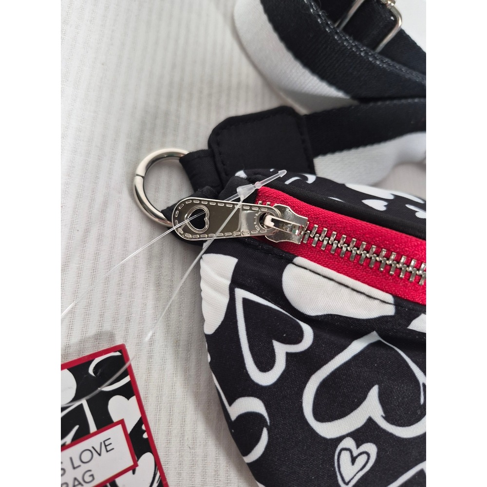 Brighton Endless Love Belt Bag Tom Clancy Heart Print Black White D30283 NEW - Picture 8 of 12
